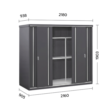 ตู้เก็บของกลางแจ้ง INABA MJX219EF สี FLANNEL GRAY_2